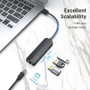 Vention CHNBB Hub USB 3.0 de 3 Puertos 5 en 1 con Adaptador Ethernet Gigabit RJ45 y Puerto MicroUSB PD para Carga